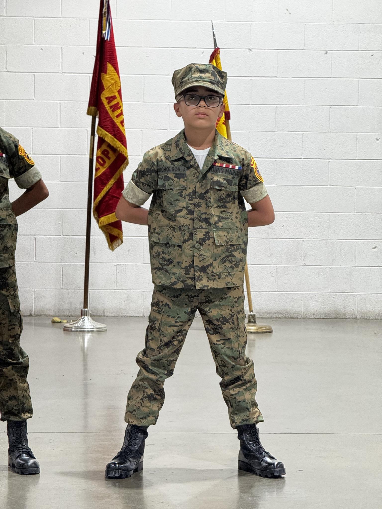 Aiden in his Young Marines uniform